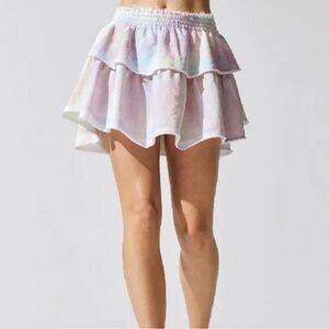 Loveshackfancy Pastel Tie-Dye Layered Skirt